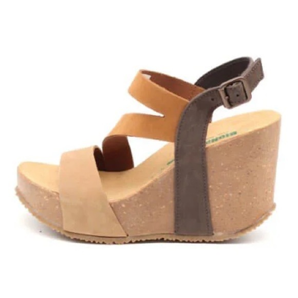 BioNatura Strappy Wedges Brown Tan US 7 - Picture 1 of 10
